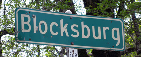 Sign saying Blocksburg