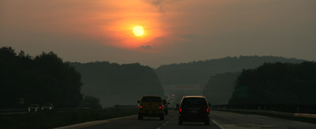 The sun set as we were driving into Tennessee